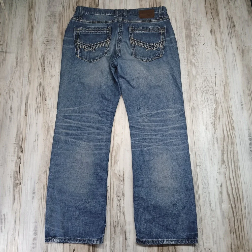 BKE Derek Mens Straight Leg Jeans 36R Medium Wash Denim Blue ABM12077